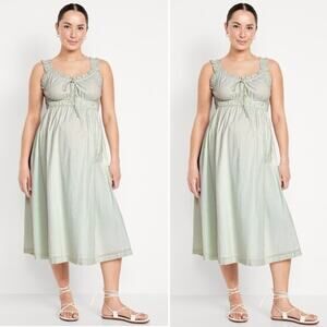 Old Navy Sleeveless Green Striped Midi Dress XXL